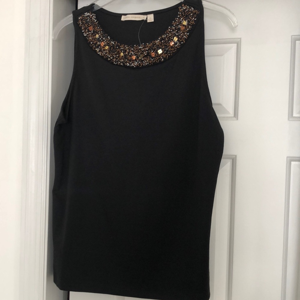 Maria Gabrielle Black Sleeveless Top Size XL